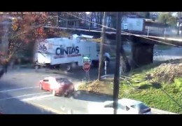 Cintas truck was not READY for the 11foot8 bridge