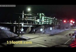Car crash at the 11foot8 bridge takes out fire hydrant