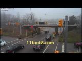 Foggy morning canopener truck crash at the 11foot8 bridge