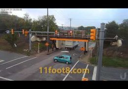 HVAC truck comes in hot and gets stopped cold at the 11foot8+8 bridge