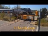 Rental boxtruck gets stuck as train crosses the 11foot8+8 bridge