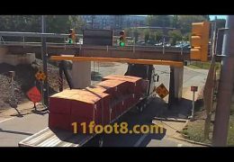 Semi truck loses stacks at the 11foot8+8 bridge