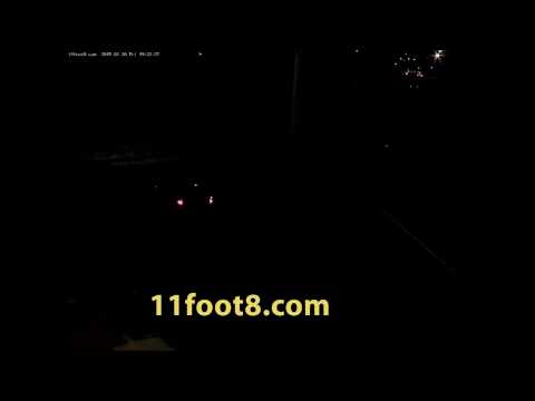 NIght time crash damages forklift on truck (audio only)