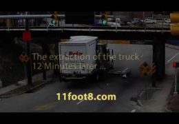 Box of rental truck is destroyed by the 11foot8 bridge