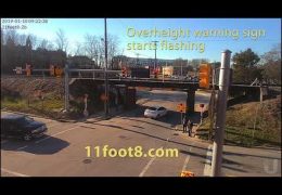 Truck crashes at the 11foot8 bridge and then hits a car