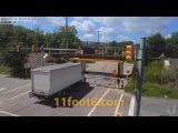 Boxtruck tries to sneak up to the 11foot8+8 bridge