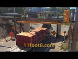 Semi truck loses stacks at the 11foot8+8 bridge